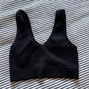Aerie Offline Black Ribbed Bralette